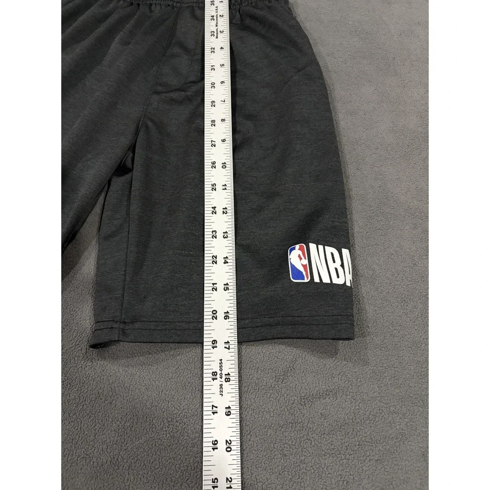 NBA Basketball Shorts Boys (14-16) Heather Gray Logo Pockets Drawstring Running